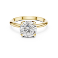 Yellow gold 1.5 CT lab grown diamond round cut solitaire ring, front view