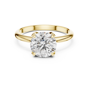 Yellow gold 1.5 CT lab grown diamond round cut solitaire ring, front view