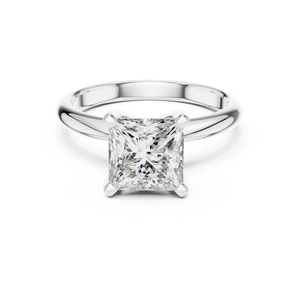 2 CT Princess Cut Classic Solitaire Lab Grown Diamond Engagement Ring