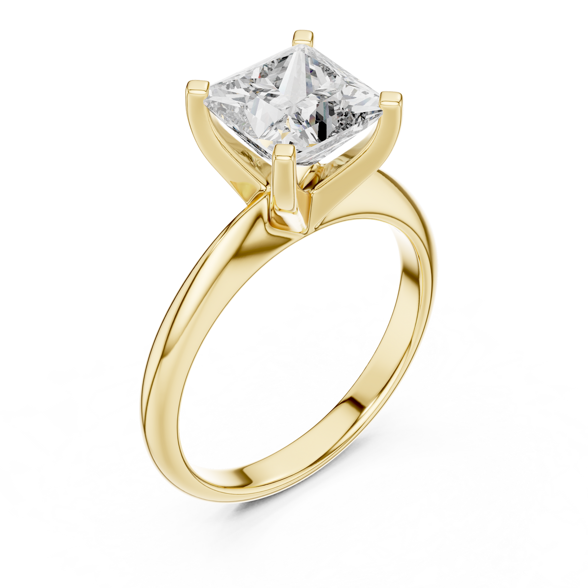 2 CT Princess Cut Classic Solitaire Lab Grown Diamond Engagement Ring
