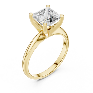 2 CT Princess Cut Classic Solitaire Lab Grown Diamond Engagement Ring