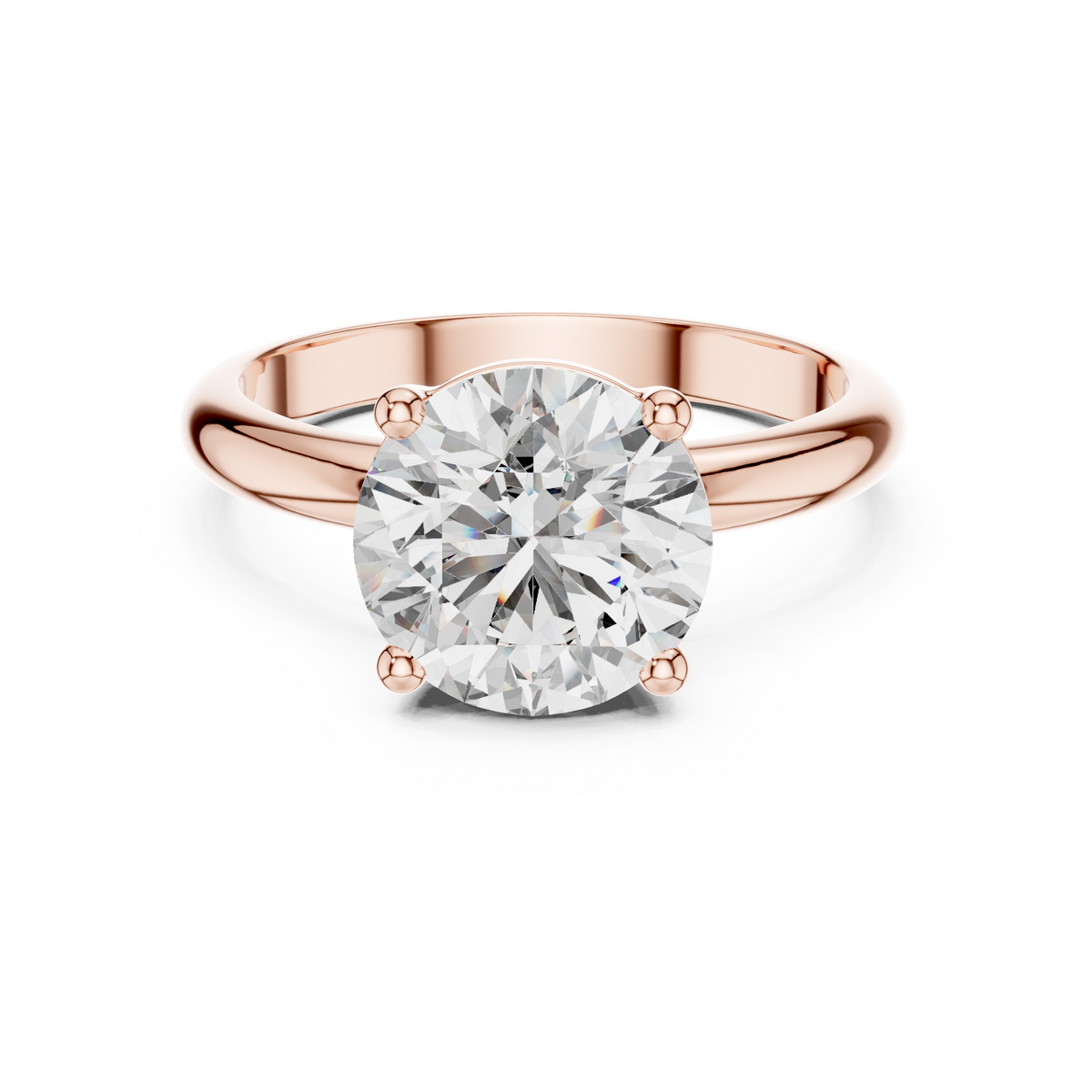 2.5 CT Round Cut Solitaire Lab Grown Diamond Engagement Ring
