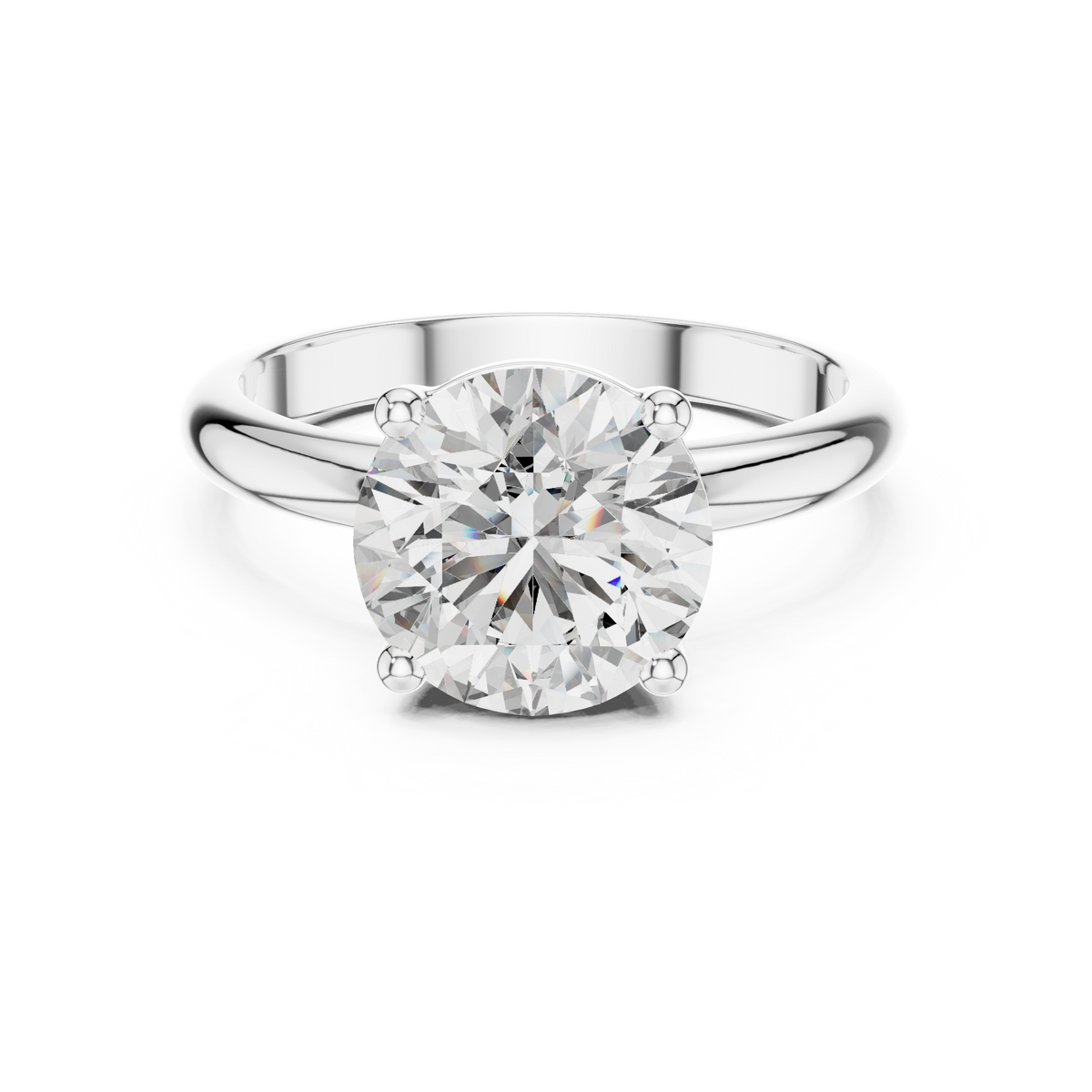 2.5 CT Round Cut Solitaire Lab Grown Diamond Engagement Ring