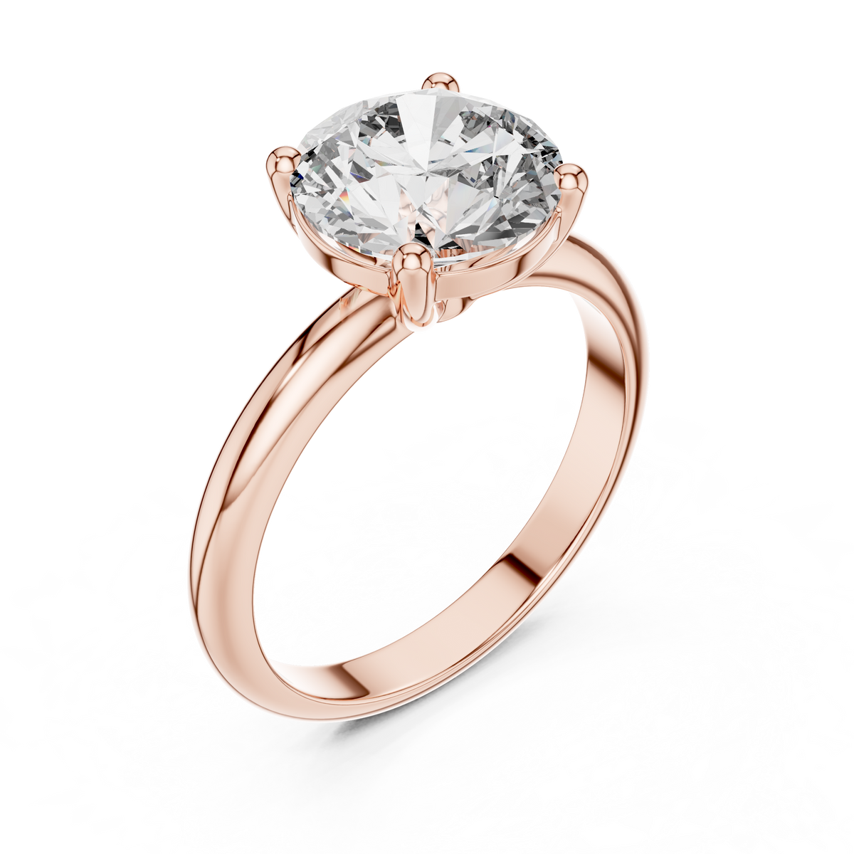 2.5 CT Round Cut Solitaire Lab Grown Diamond Engagement Ring