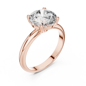 2.5 CT Round Cut Solitaire Lab Grown Diamond Engagement Ring