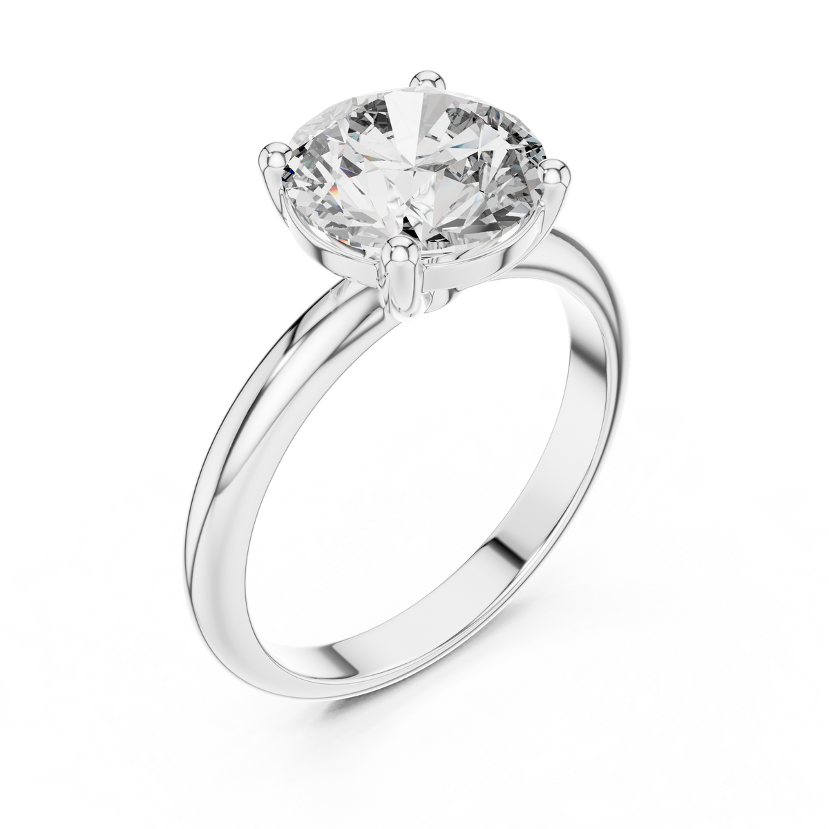 2.5 CT Round Cut Solitaire Lab Grown Diamond Engagement Ring