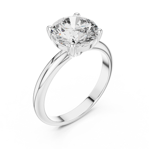 2.5 CT Round Cut Solitaire Lab Grown Diamond Engagement Ring