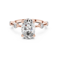 2 CT Oval Cut Lab Grown Diamond Engagement Ring with Spaced Accents