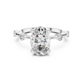 2 CT Oval Cut Lab Grown Diamond Engagement Ring with Spaced Accents