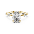 2 CT Oval Cut Lab Grown Diamond Engagement Ring with Spaced Accents
