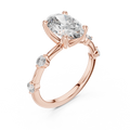 2 CT Oval Cut Lab Grown Diamond Engagement Ring with Spaced Accents