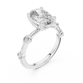 2 CT Oval Cut Lab Grown Diamond Engagement Ring with Spaced Accents