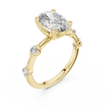 2 CT Oval Cut Lab Grown Diamond Engagement Ring with Spaced Accents