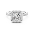 2.5 CT Princess Cut Halo Lab Grown Diamond Engagement Ring