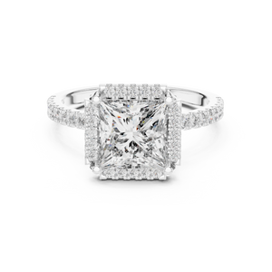 2.5 CT Princess Cut Halo Lab Grown Diamond Engagement Ring
