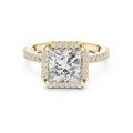 2.5 CT Princess Cut Halo Lab Grown Diamond Engagement Ring