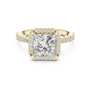 2.5 CT Princess Cut Halo Lab Grown Diamond Engagement Ring