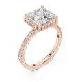 2.5 CT Princess Cut Halo Lab Grown Diamond Engagement Ring