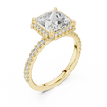2.5 CT Princess Cut Halo Lab Grown Diamond Engagement Ring