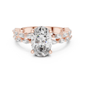 2 CT Oval Cut Marquise Band Diamond Ring