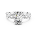 2 CT Oval Cut Marquise Band Diamond Ring