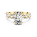 2 CT Oval Cut Marquise Band Diamond Ring