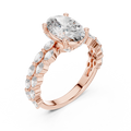 2 CT Oval Cut Marquise Band Diamond Ring