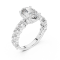 2 CT Oval Cut Marquise Band Diamond Ring