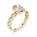 2 CT Oval Cut Marquise Band Diamond Ring