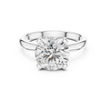 White gold 2.5 CT lab grown diamond round cut double-prong solitaire ring, front view — Luzora Jewels