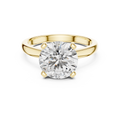White gold lab grown diamond round cut double-prong solitaire ring, angled view — Luzora Jewels