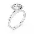 Rose gold 2.5 CT lab grown diamond round cut double-prong solitaire ring, front view — Luzora Jewels