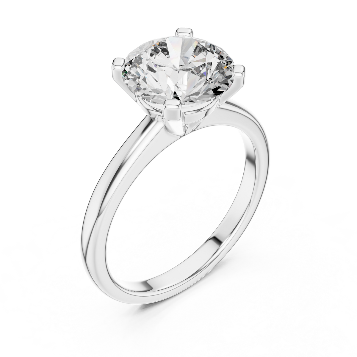 Rose gold 2.5 CT lab grown diamond round cut double-prong solitaire ring, front view — Luzora Jewels