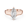 White gold 2 CT lab grown diamond marquise cut solitaire ring, front view — Luzora Jewels