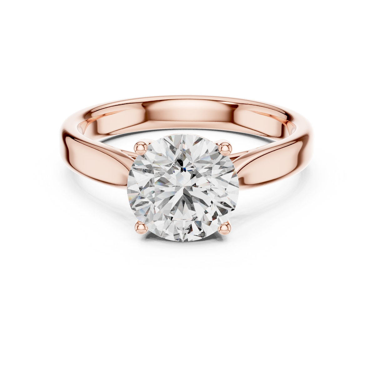 2 CT Round Cathedral Solitaire Ring