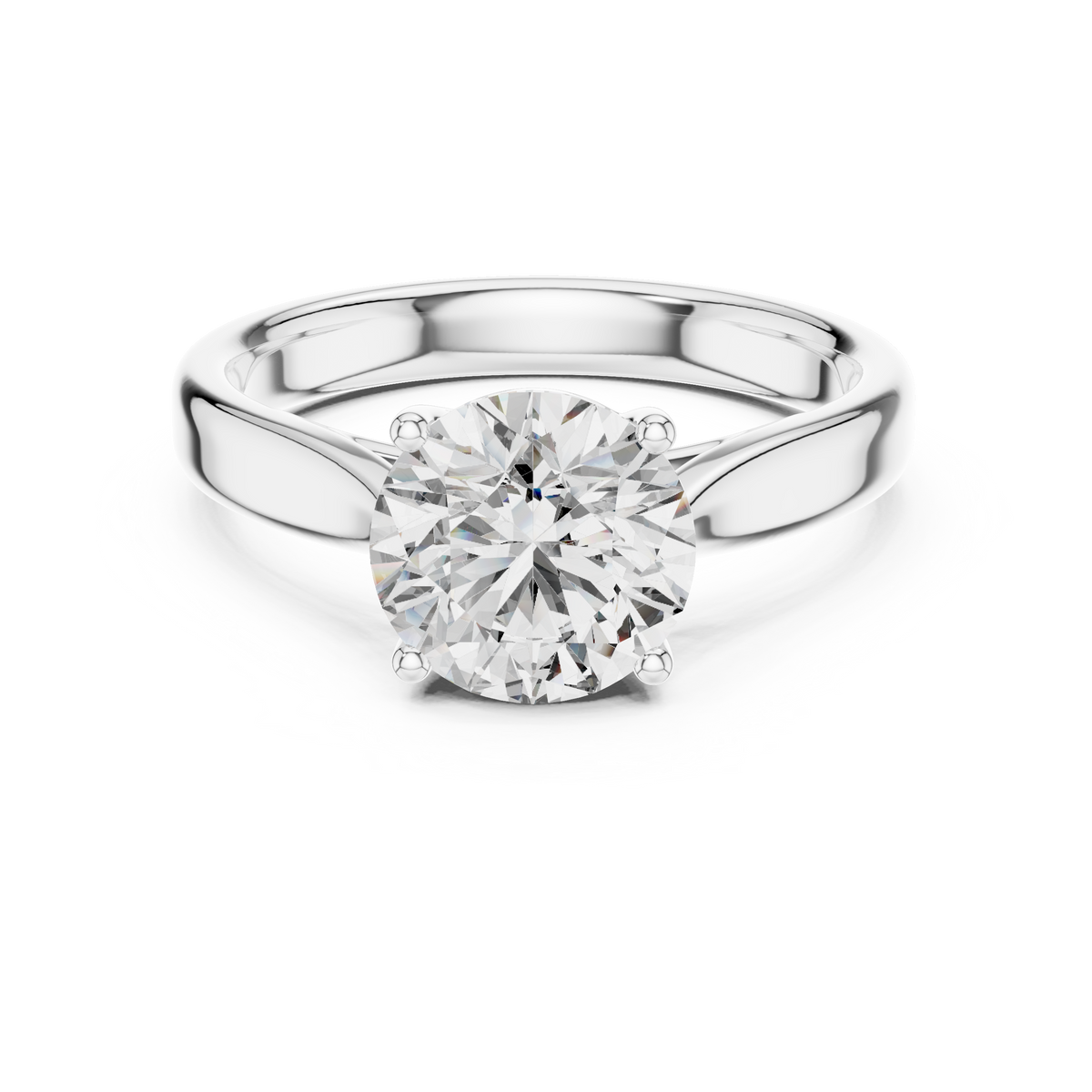 2 CT Round Cathedral Solitaire Ring