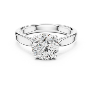 2 CT Round Cathedral Solitaire Ring