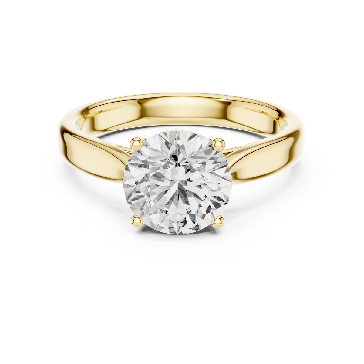 2 CT Round Cathedral Solitaire Ring
