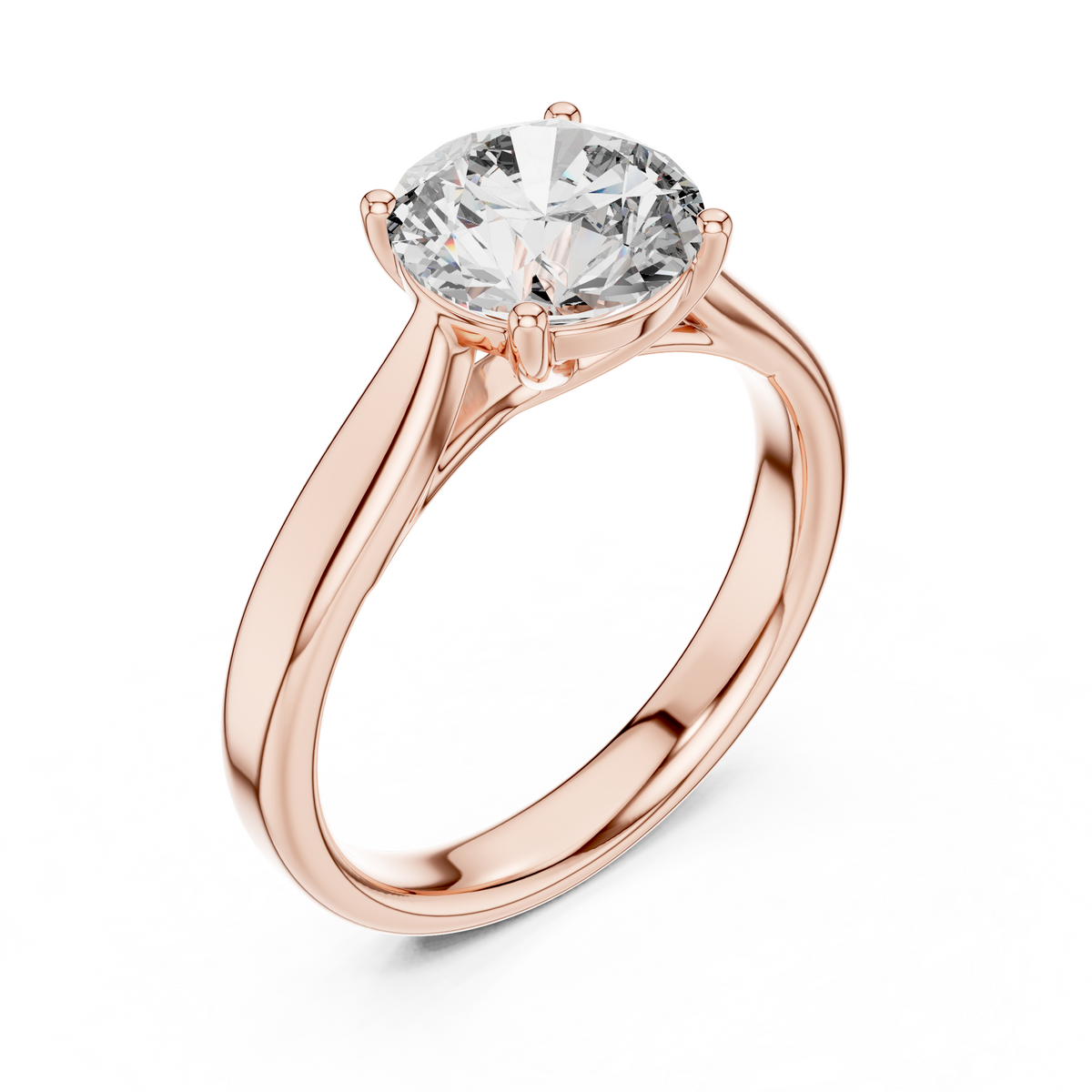 2 CT Round Cathedral Solitaire Ring