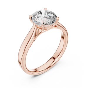 2 CT Round Cathedral Solitaire Ring