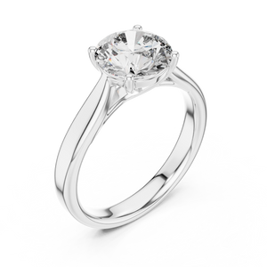 2 CT Round Cathedral Solitaire Ring