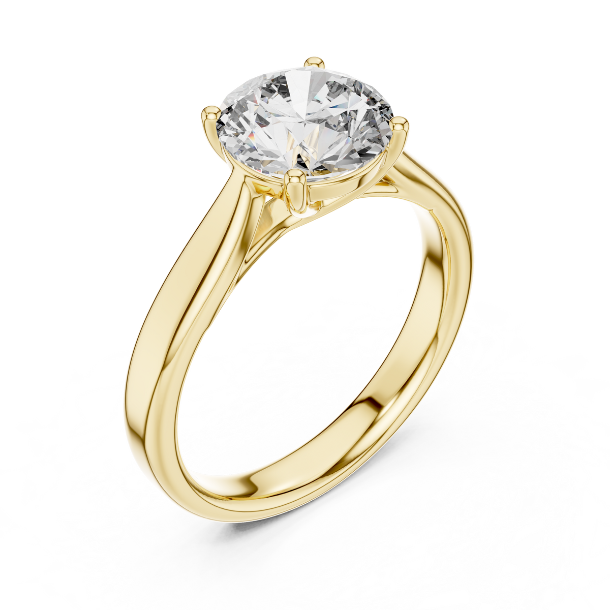 2 CT Round Cathedral Solitaire Ring