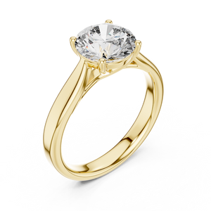 2 CT Round Cathedral Solitaire Ring