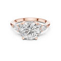 2.5 CT Round Diamond Ring with Pear Accents