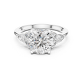 2.5 CT Round Diamond Ring with Pear Accents