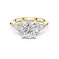 2.5 CT Round Diamond Ring with Pear Accents