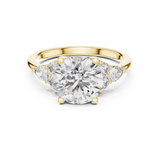 2.5 CT Round Diamond Ring with Pear Accents