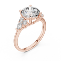 2.5 CT Round Diamond Ring with Pear Accents