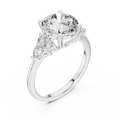 2.5 CT Round Diamond Ring with Pear Accents