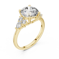 2.5 CT Round Diamond Ring with Pear Accents